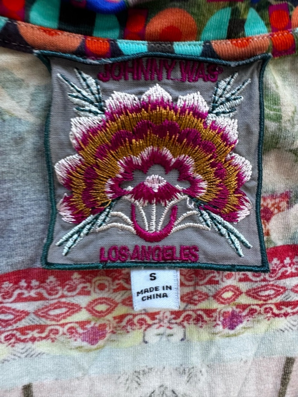 Johnny Was Floral Top, S Multicolor Bamboo Blouse - Picture 5 of 5